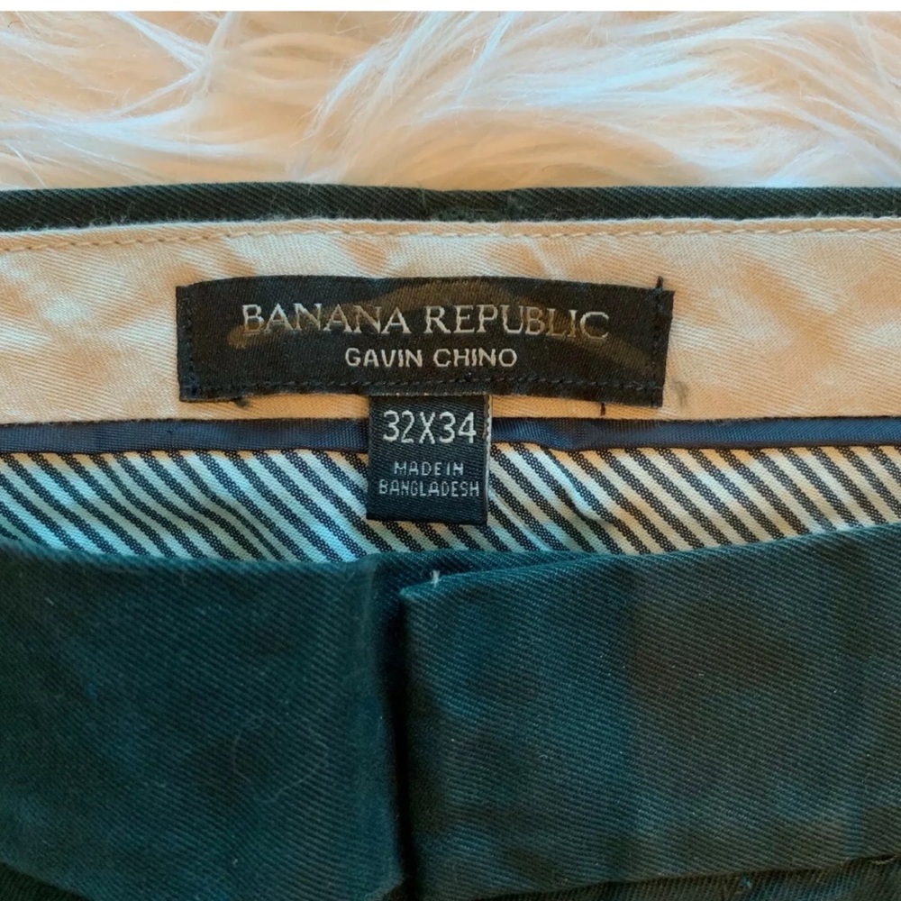 BANANA REPUBLIC Gavin Fit Mens Dark Green Pants - Picture 3 of 3